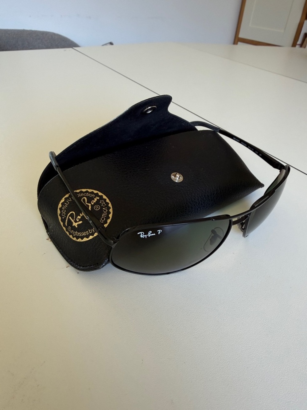 Ray-Ban Aviator Sunglasses - Black Frame, Gray Lenses